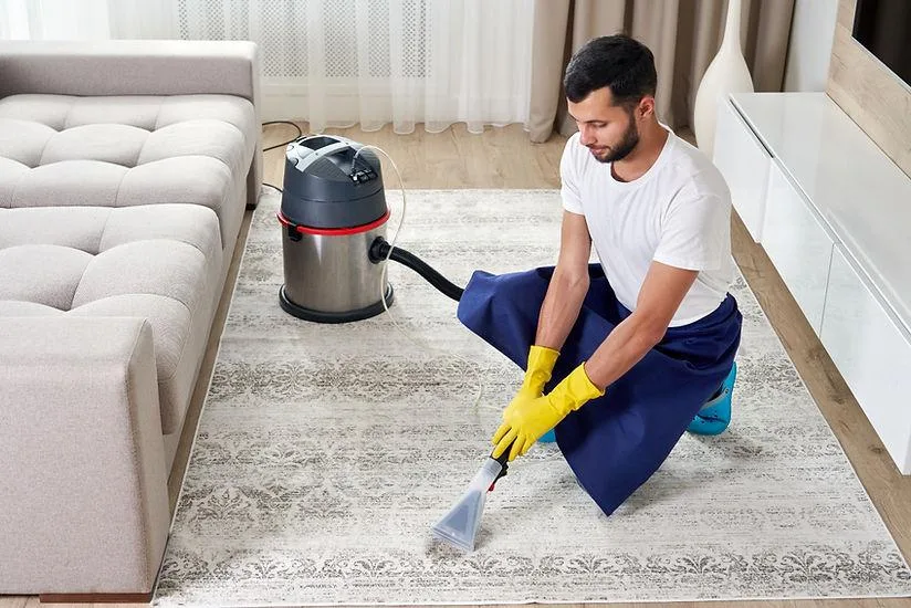 Nettoyage d'un tapis par injection extraction